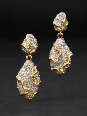 Alexis Bittar Solanales Crystal Pebble Double Drop Earrings Geode AP07